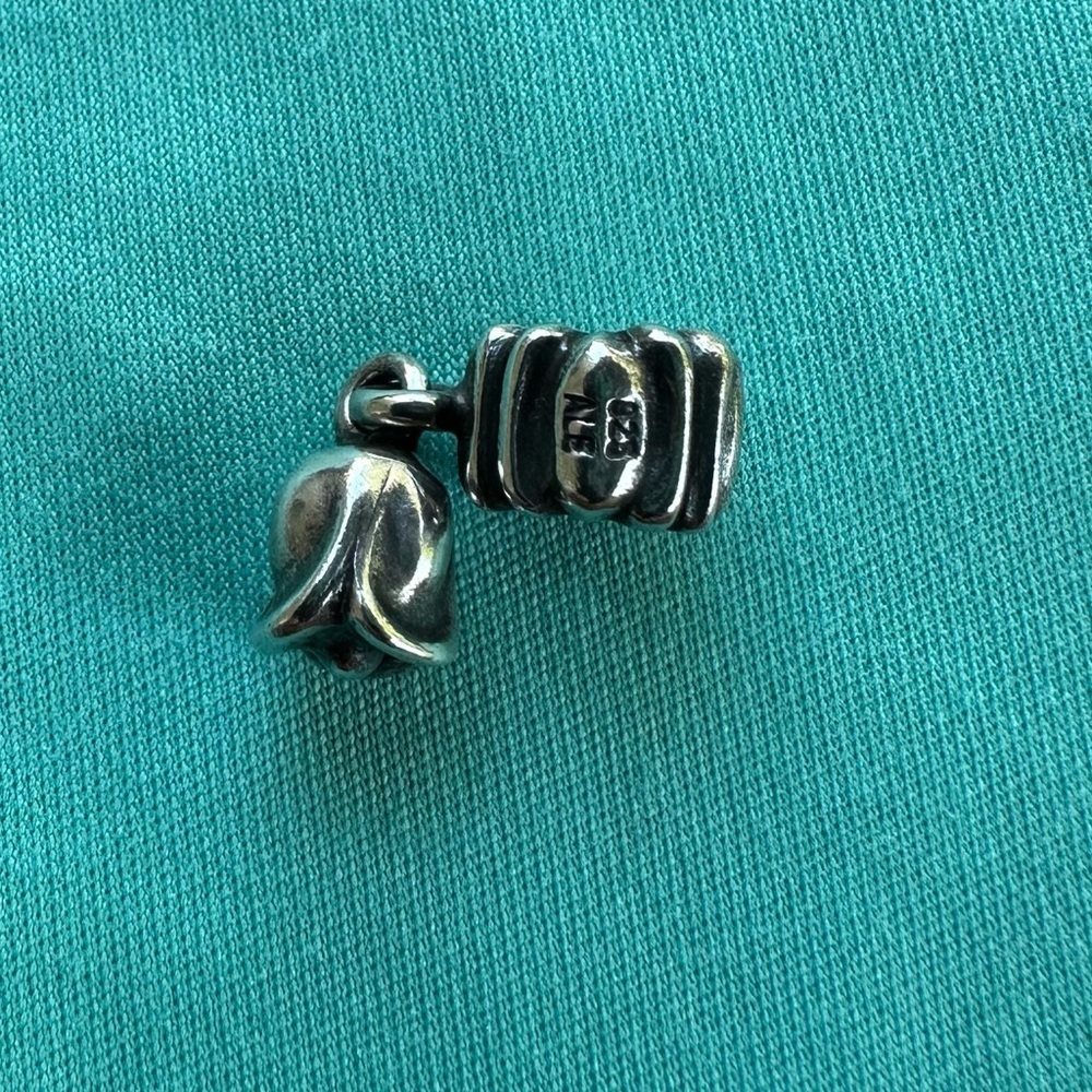 silver tulip charm dangle - Picture 2 of 3